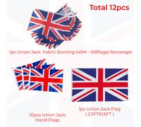 Union Jack Bandierine - UK Festa Decorazione PVC/Tessuto 3M - 40m Triangolo /