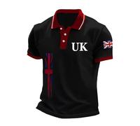 Union Jack Camicia da uomo Polo UK Top Ve Day Bandiere Gran Bretagna Manica Corta Colletto Button Down England T-Shirts Estate Plus Size Quick Dry Golf Muscle Tees Abbigliamento Vacanza per Uomo UK