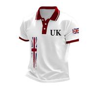 Union Jack Camicia da uomo Polo UK Top Ve Day Bandiere Gran Bretagna Manica Corta Colletto Button Down England T-Shirts Estate Plus Size Quick Dry Golf Muscle Tees Abbigliamento Vacanza per Uomo UK