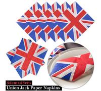 Union Jack Carta Tovaglioli 25/60pcs Rosso Bianco Blu UK King Bandiera Festa