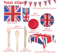 Union Jack Decorazioni Festa Piatti Bandiere Palloncini Tazze UK King Compleanno