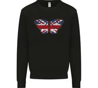 Union Jack Farfalla Inglese Bretagna Bandiera Bambini Felpa Maglione