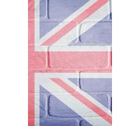 Union Jack Flag Brick Wall Wide Ruled Notebook Jotter Journal Book English England Great Britain British Patriotic St Georges Royal London Note Book