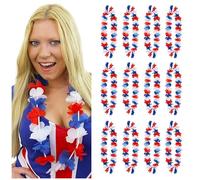 Union Jack Lei - Lei hawaiana rossa + bianca + blu, perfetta per i re, eventi in maschera britannici e altri eventi in maschera VE DAY COMMONWEALTH, Pack Of 6, Oro Giallo