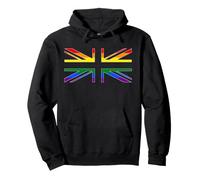 Union Jack LGBTQ Gay Pride Rainbow Flag UK Regno Unito Felpa con Cappuccio