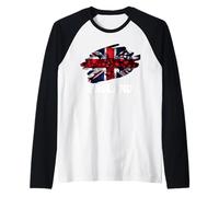 Union Jack Rain Drops Inghilterra Regno Unito Cultura Britannica Maglia con Maniche Raglan