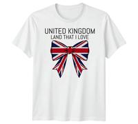 Union Jack T-Shirt United Kingdom Flag Bow UK Pride Patriotic Adults & Kids Tee