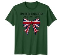 Union Jack T-Shirt United Kingdom Flag Bow UK Pride Patriotic Adults & Kids Tee
