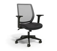 Union & Scale UN56947 - Sedia operativa in tessuto con schienale in rete, colore: nero