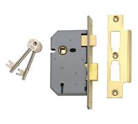 UNION Serratura a mortasa 2277 a 3 leve, ottone lucido, 65mm