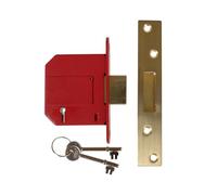 UNION StrongBOLT 2100S Serratura a Mortasa 5 Leve, 81mm, Ottone Satinato