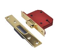 UNION - StrongBOLT 2103S 3 Lever Mortice Deadlock Ottone lucido 68mm 2,5in Visi