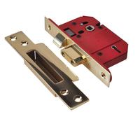 UNION - StrongBOLT 2200S BS 5 Lever Mortick Sashlock Satin Brass 68mm Visi