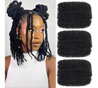 Unionbeauty - 3 confezioni di capelli afro Kinkys Bulk per micro twist, capelli sintetici afro crespi ricci neri naturali per riparazione Loc Repair Micro Locs Springy Twist Crochet Hair per donne