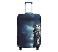 UNIOND Copertura elastica per bagagli con stampa astronauta dello spazio esterno, adatta per bagagli da 45,7 a 81,7 cm, Nero , XL