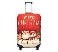 UNIOND Copertura elastica per valigie con stampa Merry Christmas, adatta per bagagli da 45-81 cm, Nero , XL