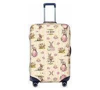 UNIOND Opossum and Roses - Copertura elastica per valigia, con stampa di rose, adatta per bagagli da 45,7 a 81,7 cm, Nero , S