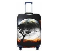 UNIOND Planet View - Copertura elastica per valigia, con stampa, adatta per bagagli da 45-81 cm, Nero , L