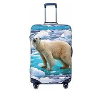 UNIOND Polar Bear - Copertura elastica per valigia, con stampa di ghiaccio, adatta per bagagli da 45-81 cm, Nero , S