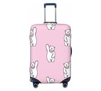 UNIOND Polar Bear - Copertura elastica per valigia, con stampa rosa, adatta per bagagli da 45-81 cm, Nero , XL