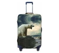 UNIOND Polar Bear, copertura elastica per valigie, con stampa, adatta per bagagli da 45-81 cm, Nero , M