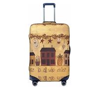 UNIOND Primitive Country House - Copertura elastica per valigie, con stampa, adatta per bagagli da 45,7 a 81,7 cm, Nero , XL