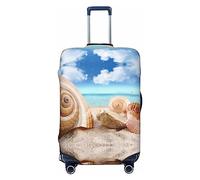 UNIOND Seashells by the seashore - Copertura elastica per valigie, con stampa, adatta per bagagli da 45,7 a 81,7 cm, Nero , S