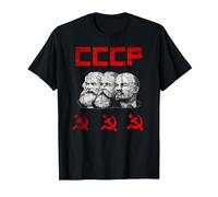 Unione Sovietica Marx Engels Lenin CCCP Martello e Falce Maglietta, Uomo, Nero, XL