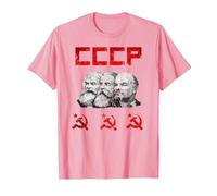 Unione Sovietica Marx Engels Lenin CCCP Martello e Falce Maglietta, Uomo, Rosa, L