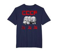 Unione Sovietica Marx Engels Lenin CCCP Martello e Falce Maglietta, Uomo Taglie Grandi, Navy, 5X Tall