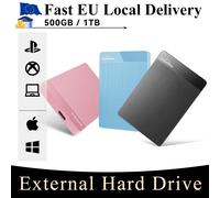 UnionSine Hard Disk Esterno 2,5" 500GB Ultra Slim Portatile USB3.0 SATA HDD Storage per PC, Macbook, PS4, PS5, Xbox series, Wii u, TV (Nero) HD2510
