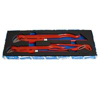 UNIOR 612599 - Juego de 3 llaves para tubos y tenacilla para bombas de agua serie 400