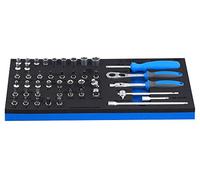 UNIOR 621057 - Juego de 45 llaves de vaso y accesorios de 1/4" en bandeja SOS serie 964/5SOS