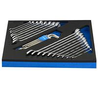 UNIOR 621563 - Juego de 27 llaves combinadas largas y llaves allen en bandeja SOS serie 964/2DSOS