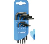Unior Set di chiavi Torx Art. 220 TX – 9 pezzi da 8 a 40, con foro, argento