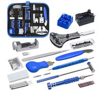Unipampa Kit Orologiaio, 185pcs Portable Kit Riparazione Orologi, Portable Tool Kit Orologiaio, Togli Maglie, Regola Cinturino, Sostituire la Batteria, Apricassa, Cacciavite, Aste a Molla