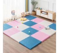 Unipampa Tappeto Puzzle 16 Pezzi per Bambini in Schiuma EVA - Tappetino da Gioco Impermeabile, Antiscivolo, Morbido 30x30x1 cm