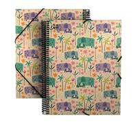 Unipapel - Cartella con buste trasparenti con spirale a4, Maxiplás Uninature Design India, copertine cartone e Kraft 100% riciclati, 40 rivestimenti, certificato FSC, perfetta per documenti