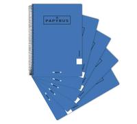 Unipapel - Confezione da 5 quaderni con copertina rigida blu, modello 3,5 cm, formato foglio, carta 90 grammi, spirale Coil-lock, Papyrus 04 - Uniclasic, materiale scolastico perfetto per Cole