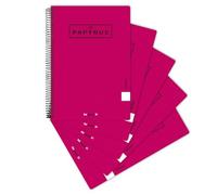 Unipapel - Confezione di quaderni a righe (5 unità) con copertina morbida Fucsia, formato foglio, Papyrus 01- Uniclasic, 80 fogli 90 grammi, certificato FSC, materiale scolastico per il ritorno a Cole