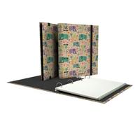 Unipapel - Raccoglitore a 4 anelli ecologico A4, include pianificatore e ricarica 100 fogli riciclati 90 g a quadretti 5 x 5, bande di colore, Uninature Design India, FSC Recycled 100%, Carpebook