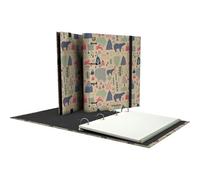 Unipapel - Raccoglitore a 4 anelli ecologico A4, include pianificatore e ricarica 100 fogli riciclati 90 g, a quadretti 5 x 5, bande di colore, Uninature Design Alaska, FSC Recycled 100%, Carpebook