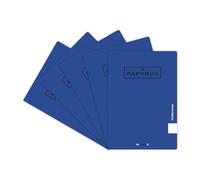 Unipapel - Set di quaderni A5 +, modello 3,5 cm, Papyrus 12, blu scuro, coperchio in plastica impermeabile, flessibile System, carta extra bianca 90 g, 48 fogli, materiale scolastico, certificato FSC