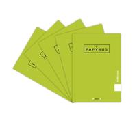 Unipapel - Set di quaderni A5 +, modello 3,5 cm, Papyrus 12, verdi, copertina in plastica impermeabile, sistema flessibile, carta extra bianca Paperclass90g, 48 fogli, materiale scolastico
