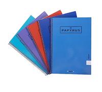 Unipapel Uniclasic 98453099 - Confezione da 5 quaderni a spirale, 80 fogli, 4 mm, 90 g, colori assortiti casuali, Papyrus 04