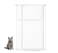 unipaws Cancello per cani alto 142 cm, larghezza 75-95 cm, montaggio a pressione, per porta, scala interna, cancello per animali domestici, bianco