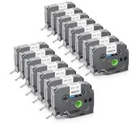 UniPlus 15x Nastri Compatibili TZe-231 TZc231 per Brother P-touch 12mm TZe231 TZ 231 Nero su Bianco Nastro Laminato per P-Touch PT-H100lb PT-H105 PT-H107 PT-D210 PT-E110 PT-H100r PT-H108 PT-1010