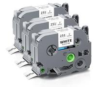 UniPlus Compatibile TZe 24mm per Brother TZe251 TZe-251 TZ-251 Laminato Nastri per Brother PT-1830VP P750W D400VP D600VP P700 2430 D450VP 24mm x 8m Nero su Bianca Confezione da 3