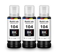 UniPlus Inchiostro E104 ET-2870 ET-2810 ET-2821 ET-2830 ET-2815 Nero Cartucce Compatibile per Epson E104 Multipack Flaconi Compatibile per Epson Ecotank ET-1810 ET-282 ET-4800 ET-2826 ET-2720 ET-4810