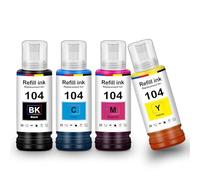 Uniplus Inchiostro E104 ET-2870 ET-2821 ET-2820 ET-2810 ET-2826 ET-2720 ET-2840 ET-2830 Cartucce Compatibile per Epson E104 Multipack Flaconi Compatibile per Epson Ecotank ET-2721 ET-1810 ET-2714 4700